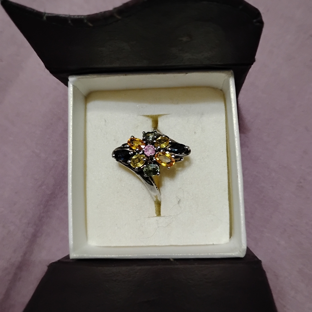 Mine Pink and Yellow Gemstone Ring